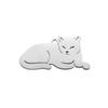 Comércio Exterior Estilo Europeu e Americano Pequenos Acessórios de Joalheria Corte Superfície Lisa Pingente Gato Deitado Série de Animais Cartoon Acessórios de Aço Inoxidável
