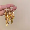 Pendientes de Borla Dos Usos Estrellas Brillantes de Zircón Mangxing Exagerados