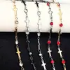 Cadena de Accesorios de Cobre con Circonia de Venta Caliente Transfronteriza Color Galvanizado Conservación del Color Cadena Cruzada Flash Color Mixto Joyería DIY Cadena Suelta por Lote