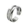 Anillo abierto de línea entrelazada de plata tailandesa especial transfronteriza para hombres y mujeres, anillo retro simple de alto sentido, joyería al por mayor