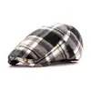 2025 Transfronterizo Nuevo Clásico Americano Gorra de Pico Gorra de Periodista Cuadros Unisex Versátil Ajustable Gorra Frontal