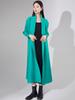 Abrigo cortavientos de diseño de comercio exterior para mujer, elegante, popular, holgado, con cordones, plisado, de alta calidad, largo, para primavera y otoño