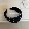 Faixa de Cabelo Larga Estilo Hepburn Francês Coco Chanel de Bolinhas de Alta Qualidade Moda Elegante Acessório para Cabelo