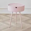 Mesa de cabeceira estilo creme, moderna e simples, mesa lateral pequena, mesa de centro, quarto, mesa de canto redonda, novo armário de armazenamento criativo