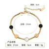 Pulsera de Acero Inoxidable con Colgante de Lunares de Lujo Ligero de Alta Gama Transfronteriza Europea y Americana para Mujer, Joyería de Mano Redonda Simple Versátil de Moda