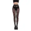 Meias Fio a Fio Meia-Calça Europeia e Americana Meias Arrastão Sexy Padrão Retrô Renda Tatuagem Renda Jacquard Body Renda Recortada Meias de Base