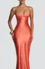 Vestido Largo Adelgazante de Cola de Pez con Cintura Ceñida, Color Sólido Minimalista Estilo Ins, Vestido de Gala sin Tirantes con Forma de Corazón