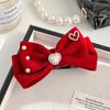 Accesorios para el cabello de Año Nuevo para niños, niña pequeña, malla roja, lazo elegante, Corona, pasador para el cabello, pinza superior, accesorios para el cabello de Año Nuevo, Año Nuevo