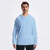 Sudadera con capucha de color liso, manga larga, elástica, protector solar, antiarrugas, para correr, fitness, casual, T70-Lg, fina, de secado rápido, para primavera y otoño