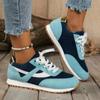 Zapatos deportivos planos bajos de ocio con cordones y costuras de comercio exterior 2023 nuevos AliExpress transfronterizos talla grande punta redonda malla