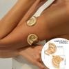 Europa y Estados Unidos viento marino vacacional transfronterizo apertura pulsera brazo estrella de mar moda ins flores de metal imitación pulsera de perlas anillo de brazo
