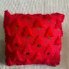 Funda de Almohada Popular Navideña Transfronteriza con Lazo Navideño y Bordado de Estrella de Cinco Puntas, Cojín para Sofá, Funda de Almohada para Decoración del Hogar