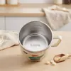 Vaya, vaso de paja para niños con interior de acero inoxidable 316L, cuerpo aislado de PP, tapa abatible, a prueba de polvo, asa grande, adecuado para uso en guardería