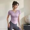 Esportes roupas de ioga para as mulheres Verão novo emagrecimento apertado de manga curta T-shirt correndo respirável roupas de treino top atacado