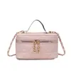 Nova coleção de outono: bolsa de ombro pequena, chique, com padrão de losangos, bolsa de maquiagem estilosa e elegante, bolsa de mão quadrada pequena