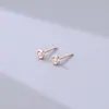 Pendientes de burbuja de diseño ins de nicho estilo coreano, pendientes geométricos minimalistas redondos con textura de circón de plata de ley S925 para mujer