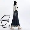 Vestido Largo de Mezclilla hasta el Tobillo para Mujer Figura de Pera talla grande chica rellenita Suelto Elegante Borla Falda Línea A