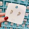 Pendientes de moda estilo Dongdaemun Chanel de Corea del Sur, elegantes y sencillos pendientes de perlas con incrustaciones de diamantes, pendientes de plata S925 con aguja de celebridades de Internet.