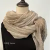 Bufanda grande de gasa con patchwork de encaje exquisito vintage para usar en todas las estaciones, chal decorativo, bufanda larga simple multiusos para el día a día para mujeres