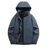 Cortavientos de alta gama tres en uno, ropa de trabajo hecha a medida con logotipos impresos, adecuado para pedidos grupales, con forro polar y engrosado para abrigar, ideal para concesionarios 4S y trabajo al aire libre en invierno