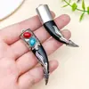 Mistura de 8 Estilos Étnicos Vintage Pingentes de Dente Xizang Prata Resina Inlay Brincos Colares DIY Acessórios de Joias Caseiros