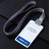 Dezhi aleación de aluminio tarjetero certificado doble cara insignia insignia permiso de trabajo personal cubierta colgante aleación de aluminio metal cordón