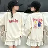Sudadera Infantil 2026 Otoño Nueva Moda Dibujos Animados Algodón Manga Raglán para Niñas Mayores, Camiseta Básica para Niñas, Ropa Infantil