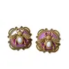 Pendientes de Resina de Abeja Dorados Rusos Galvanizados Vintage de Lujo Ligero Diseño de Nicho Pendientes Retro de Palacio Occidental Joyería en Stock