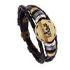 Europa y Estados Unidos pulsera de cuero transfronteriza nueva de 12 constelaciones pulsera tejida con cuentas de tendencia retro para hombre regalo de moda para las fiestas