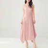 Ropa plisada Miyake Verano Nuevo vestido Faldas de Comercio Exterior para Mujer Chalecos sin mangas de Verano para Mujer Vestido Temperamento Sentido de Alta Gama
