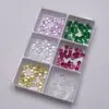 Gemas de Vidrio de Forma de Huevo Coloridas con Base Plana, Piedras de Vidrio Rosadas Lisas Redondas Sueltas, Pedrería Semi-Circular para Arte de Uñas, Piedras de Adorno para Manualidades