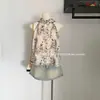 Top Halter Delgado de Verano Retro Leopardo, Tácto Suave, Cuello de Lazo, Moderno y Único