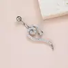 En stock venta caliente personalidad serpiente diamante anillo de ombligo piercing corporal uña de ombligo moda sexy hebilla de ombligo