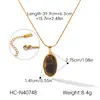 Phoenix Tide Colgante Transfronterizo Europeo y Americano Retro Piedra Ojo de Tigre Cadena de Suéter Maillard para Mujer Cadena de Suéter Versátil de Nicho de Lujo Ligero