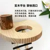 Estación de Percha de Madera para Juguete de Loro, Comedero de Madera de Manzana, Túnel de Lanzadera, Rama para Afilar Garras, Soporte Combinado de Escalera de Escalada