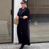 Casaco Trench Coat Elegante de Comprimento Médio com Combinação de Cores da Moda, Estilo Novo de Designer, Lançamento Europeu e Americano da Amazon