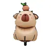 Balão Capivara de Filme de Alumínio Desenho Animado Venda em Feira Noturna Balão de Hélio Flutuante para Crianças Decoração de Festa de Aniversário Balão de Filme de Alumínio