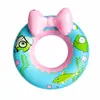 Flotador de natación de dibujos animados con decoración de lazo incorporada, lindo material de PVC, fácil de guardar, plegable, flotador de natación decorado con mariposas