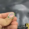 Joias de Jade Acessíveis: Incrustado com Calcedônia e Ágata, Anel em Forma de Ovo com Embelezamento Completo de Diamantes, Anel Luxuoso de Ágata Vermelha, Calcedônia Verde, Calcedônia Azul