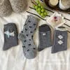 Nuevos Calcetines de Lana para Mujer Otoño e Invierno, Combinación de Colores Grises con Lazo, Calcetines Cálidos Espesos de Media Pantorrilla, Calcetines Holgados para Mujer