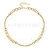 Collar con colgante de cadena irregular con personalidad, estilo europeo y americano, chapado en oro de 18 quilates, estilo O, P213252