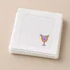 Servilleta de tela bordada con patrón personalizado DIY, Servilleta de algodón y lino con esquina perforada, Paño para posavasos, Fábrica de origen transfronteriza
