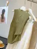 Top de punto jacquard sin mangas de cuello alto texturizado para mujer, Nuevo estilo de verano, Ligeramente transparente, Adelgazante, Chaleco versátil, Top fino