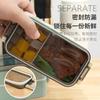 Lonchera Estudiantil de Doble Capa Estilo Japonés con Hebilla Lateral, Lonchera Bento Infantil de Paja de Trigo, Lonchera Portátil con Compartimentos para Oficinistas