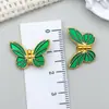 Pulsera Colgante de Mariposa de Doble Cara con Agujero Vertical para Aceite, Estilo Antiguo, Chapada en Oro, Bidireccional, Accesorios para Ropa, Joyería de Aleación Colorida