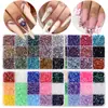 Set de 15 rejillas de diamantes AB de fondo plano de resina en colores jelly, diamantes para decoración de uñas de colores mixtos, diamantes adhesivos DIY hechos a mano, set de accesorios de diamantes transparentes grandes