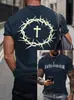 Nuevo modelo 2025 camisa de manga corta con cuello redondo estampada transfronteriza, holgada y cómoda