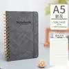 Caderno com Espiral, Capa de Couro Texturizado Vintage, Fechamento com Tira, Caderno Portátil para Anotações de Reunião de Escritório