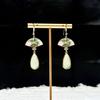 Pendientes colgantes clásicos de estilo chino, estilo Mori, súper hada, en forma de abanico, retro, elegantes, para cheongsam, hanfu, estilo étnico, para mujer