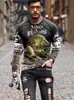 Moda de pesca para hombre, manga larga, otoño, impresión digital 3D, nueva calle, holgada, casual, transfronteriza, comercio exterior, producto popular